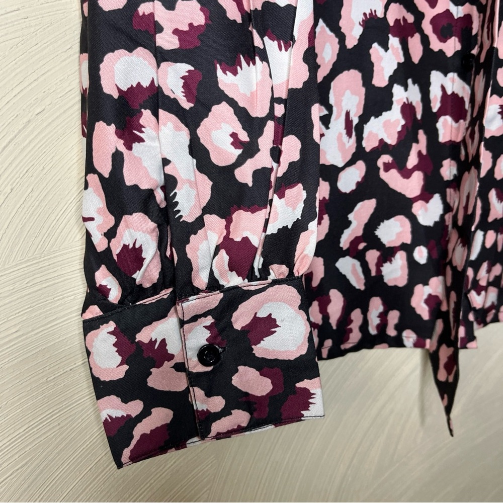 Charlie Paige Pink and Black Animal Print Blouse - Picture 6 of 11